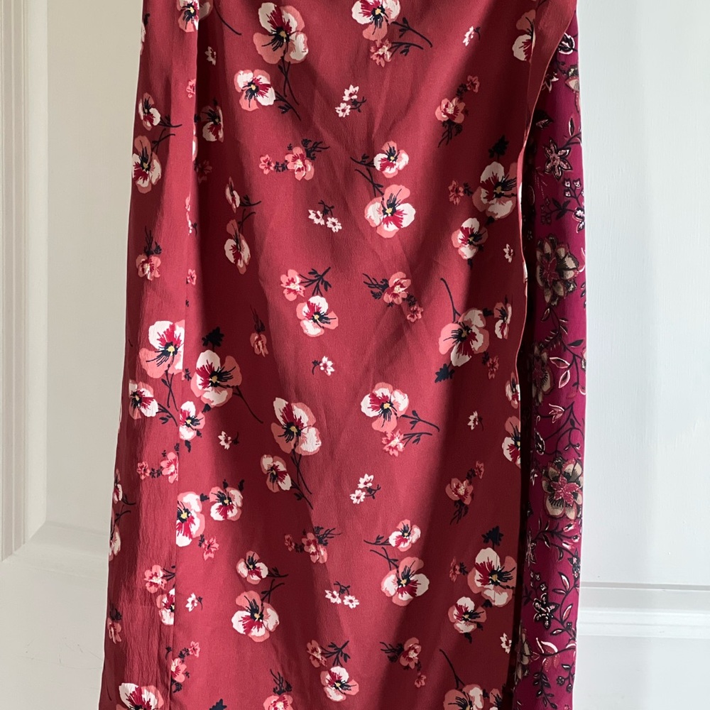 Floral faux wrap skirt